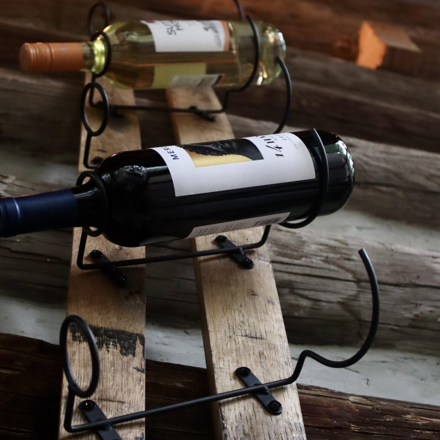 Handcrafted wooden wine rack